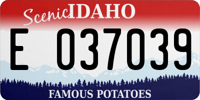 ID license plate E037039