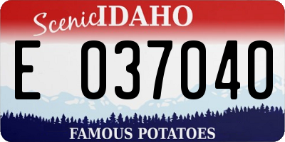 ID license plate E037040