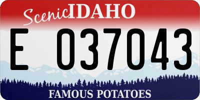 ID license plate E037043