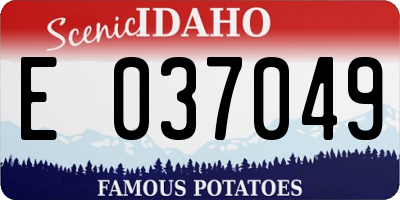 ID license plate E037049