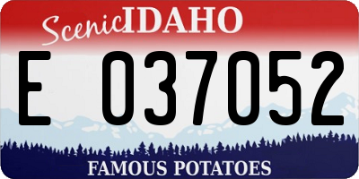ID license plate E037052