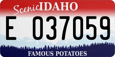 ID license plate E037059