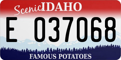 ID license plate E037068