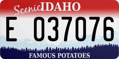 ID license plate E037076