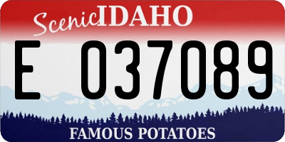 ID license plate E037089