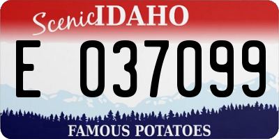 ID license plate E037099