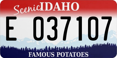 ID license plate E037107