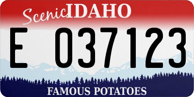 ID license plate E037123