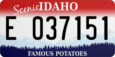 ID license plate E037151