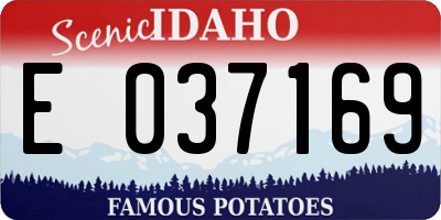 ID license plate E037169
