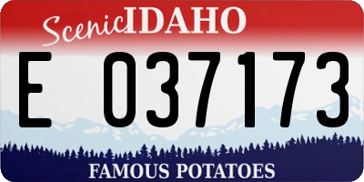 ID license plate E037173