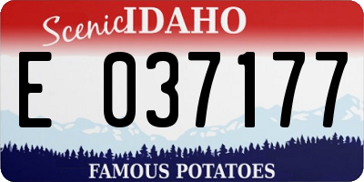 ID license plate E037177