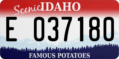 ID license plate E037180