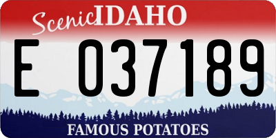 ID license plate E037189
