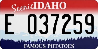 ID license plate E037259