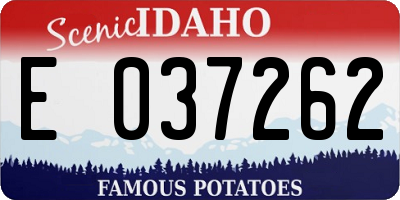 ID license plate E037262