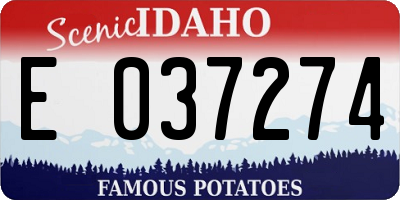 ID license plate E037274