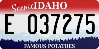 ID license plate E037275