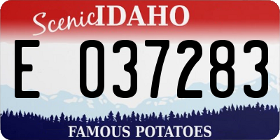 ID license plate E037283