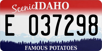 ID license plate E037298