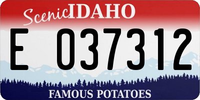 ID license plate E037312