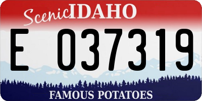 ID license plate E037319