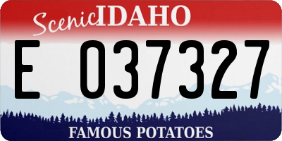 ID license plate E037327