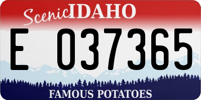 ID license plate E037365