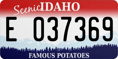 ID license plate E037369