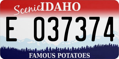 ID license plate E037374