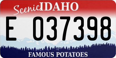 ID license plate E037398