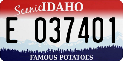 ID license plate E037401