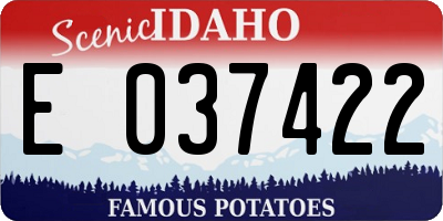 ID license plate E037422