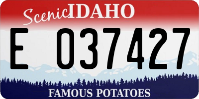 ID license plate E037427