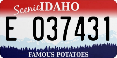 ID license plate E037431