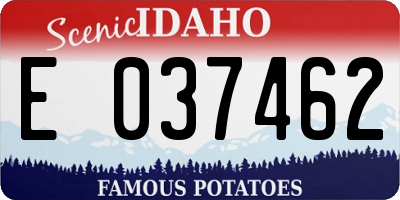 ID license plate E037462