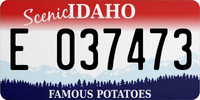 ID license plate E037473
