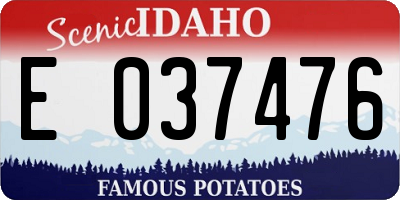 ID license plate E037476