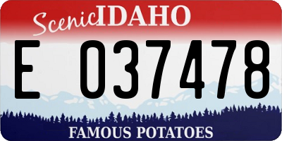 ID license plate E037478