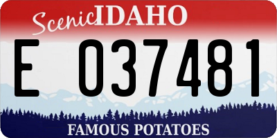 ID license plate E037481