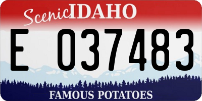 ID license plate E037483