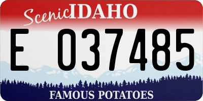 ID license plate E037485