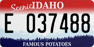 ID license plate E037488
