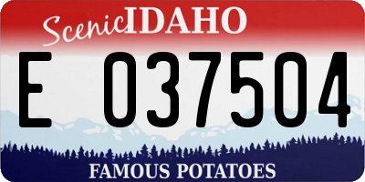 ID license plate E037504