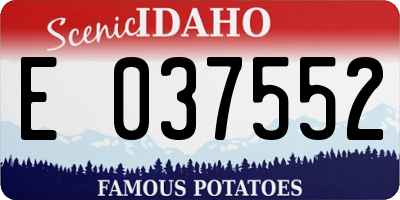 ID license plate E037552