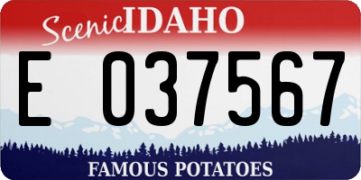 ID license plate E037567