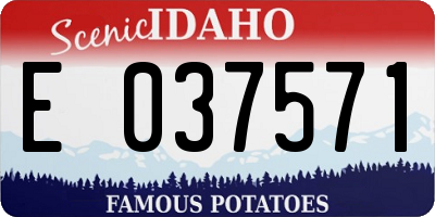 ID license plate E037571