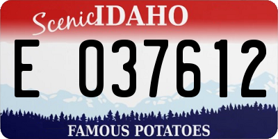 ID license plate E037612