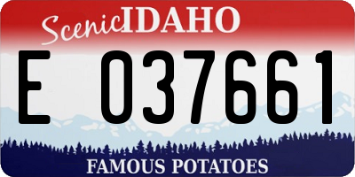 ID license plate E037661