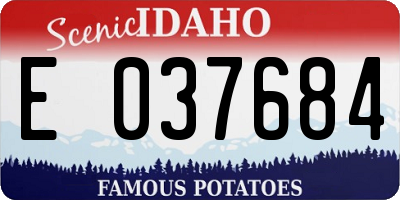 ID license plate E037684